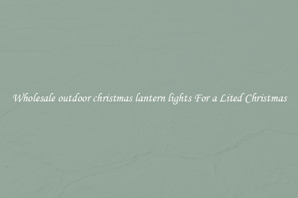 Wholesale outdoor christmas lantern lights For a Lited Christmas