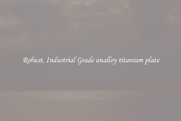 Robust, Industrial Grade unalloy titanium plate