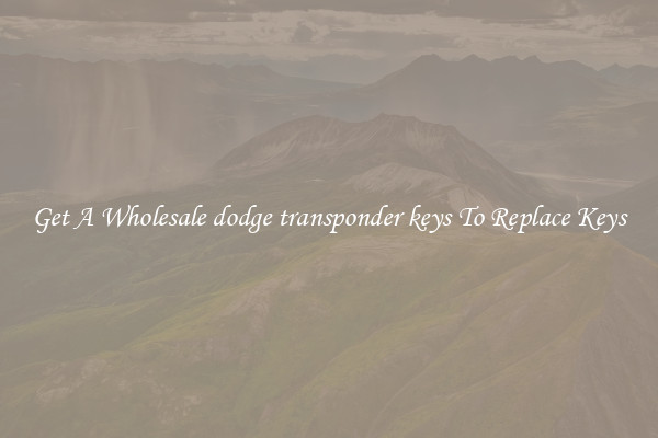 Get A Wholesale dodge transponder keys To Replace Keys