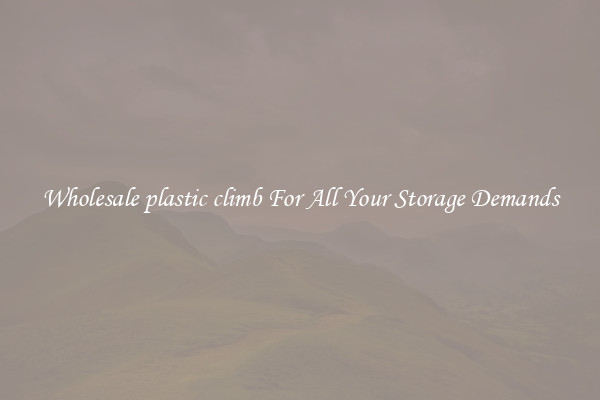 Wholesale plastic climb For All Your Storage Demands