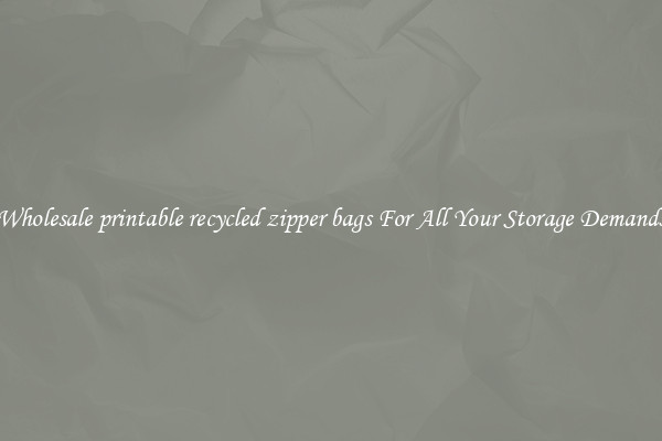Wholesale printable recycled zipper bags For All Your Storage Demands