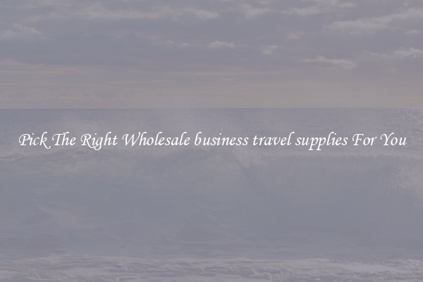 Pick The Right Wholesale business travel supplies For You