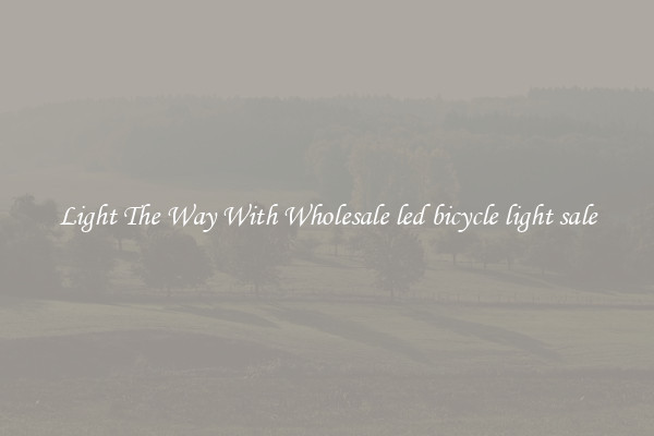 Light The Way With Wholesale led bicycle light sale