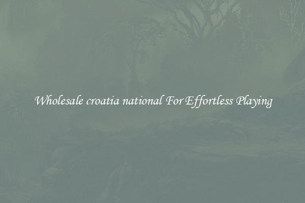 Wholesale croatia national For Effortless Playing