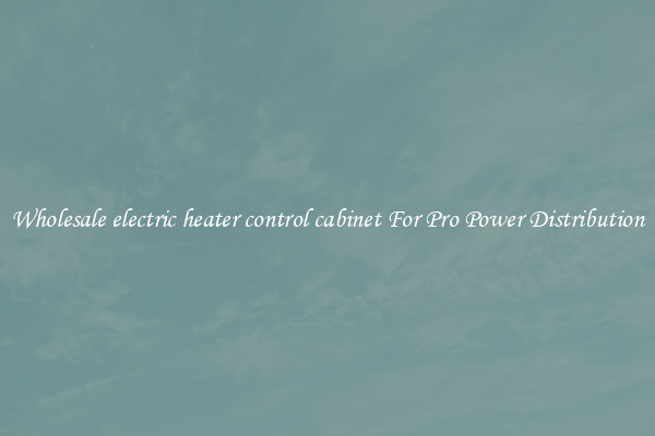 Wholesale electric heater control cabinet For Pro Power Distribution