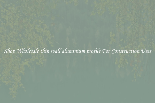 Shop Wholesale thin wall aluminium profile For Construction Uses