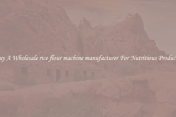 Buy A Wholesale rice flour machine manufacturer For Nutritious Products.
