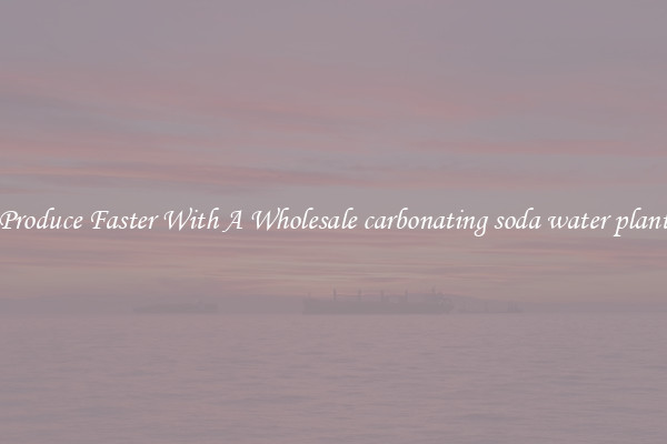 Produce Faster With A Wholesale carbonating soda water plant