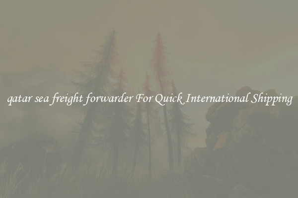 qatar sea freight forwarder For Quick International Shipping