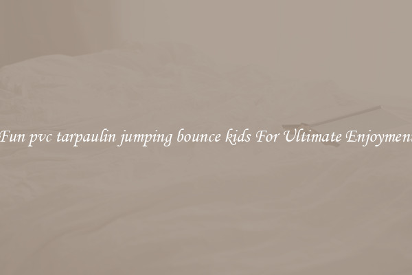 Fun pvc tarpaulin jumping bounce kids For Ultimate Enjoyment